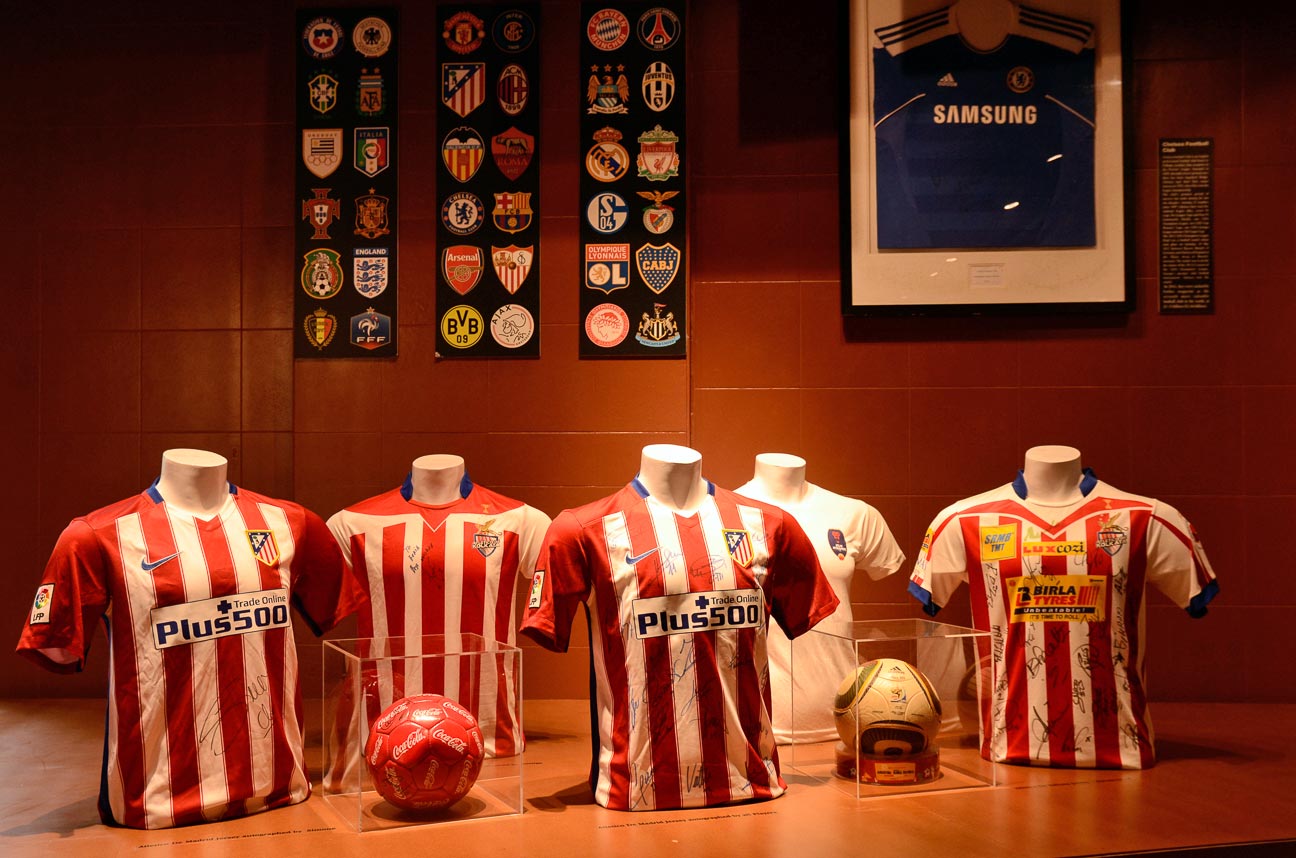 An image of the jerseys displayed at the museum An image of the jerseys displayed at the museum